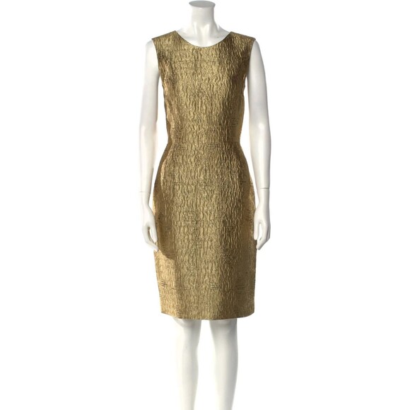 Oscar De La Renta Metallic Sleeveless Dress Size: M | US 6 - Picture 5 of 7